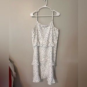 Boohoo | Polka Dot Tiered Ruffle Midi Dress